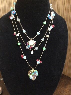 Betsy Johnson super fun three-tier colorful necklace. brand new without tags